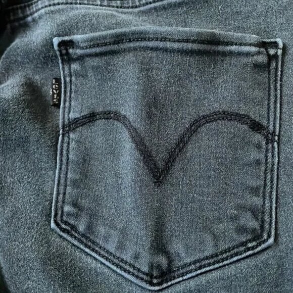 Levi's Jeans Womens 12 Gray Charcoal Mid Rise Skinny Western Barn Minimalist - Picture 11 of 12